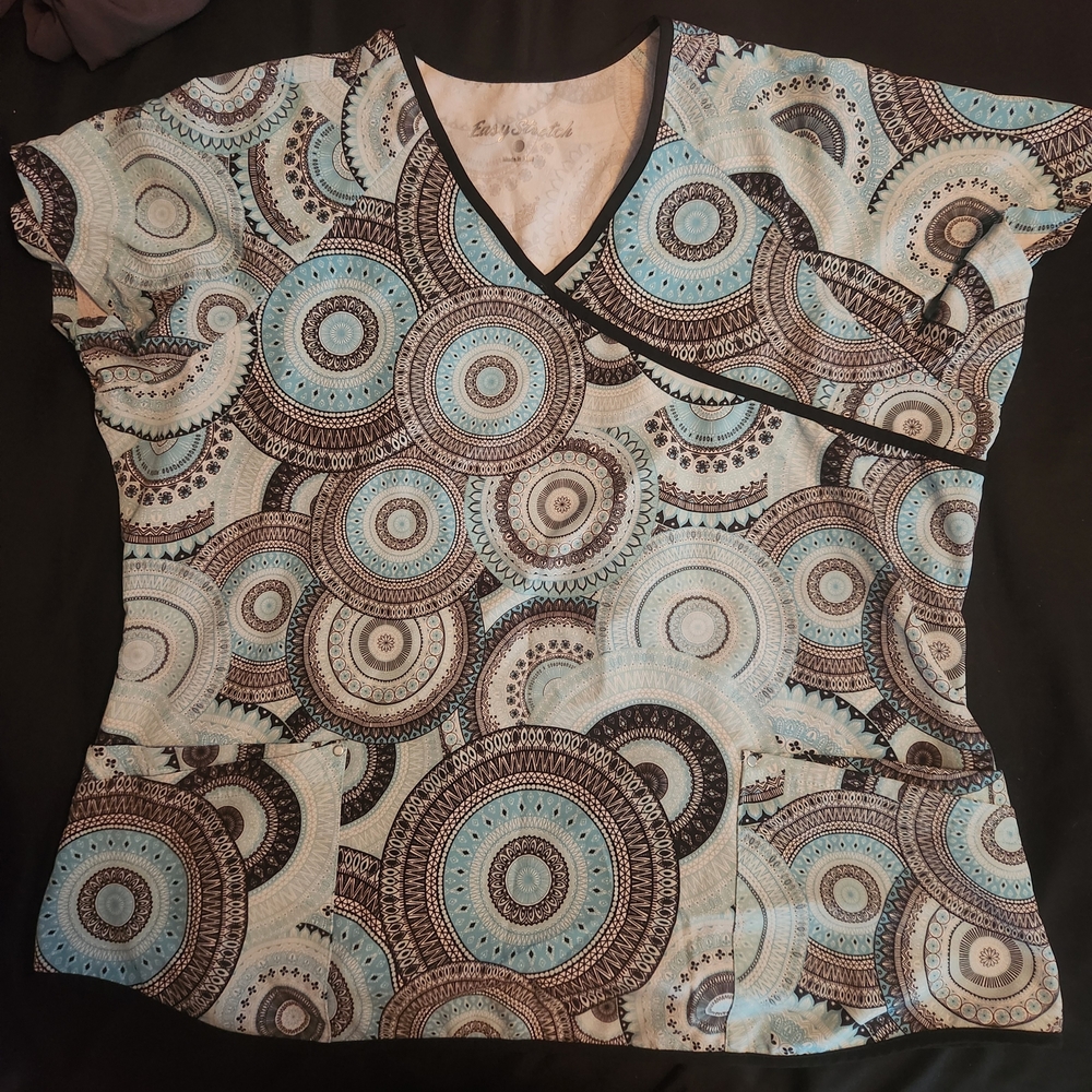 Blue and Brown Patterned Women Top